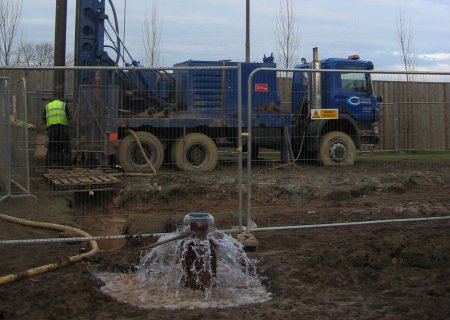 Drilling at a the Industrial Site whilst the first borehole is sealed
